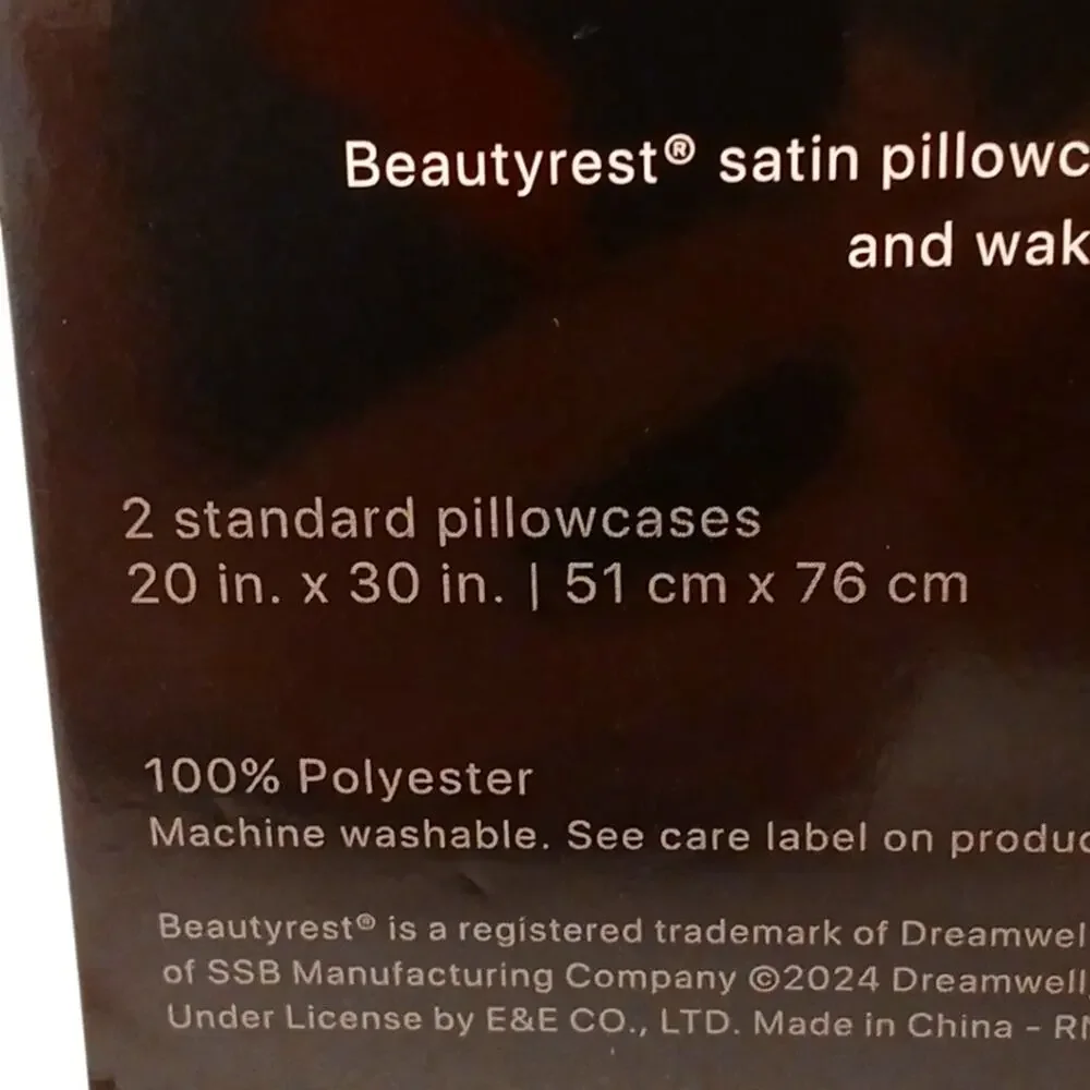 2‎ Pc Beautyrest STANDARD Satin Pillowcases BLUE Silky Therapeutic Ha…